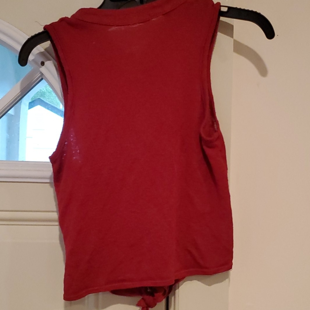 Red button down top - Picture 3 of 3
